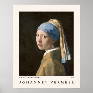 Meisje met de parel Johannes Vermeer Museum Poster