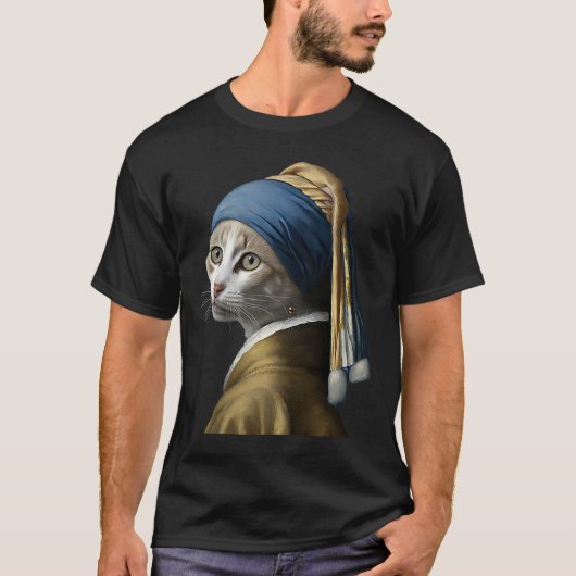 Meisje met de Parel Kat 1 T-shirt (Voorkant)