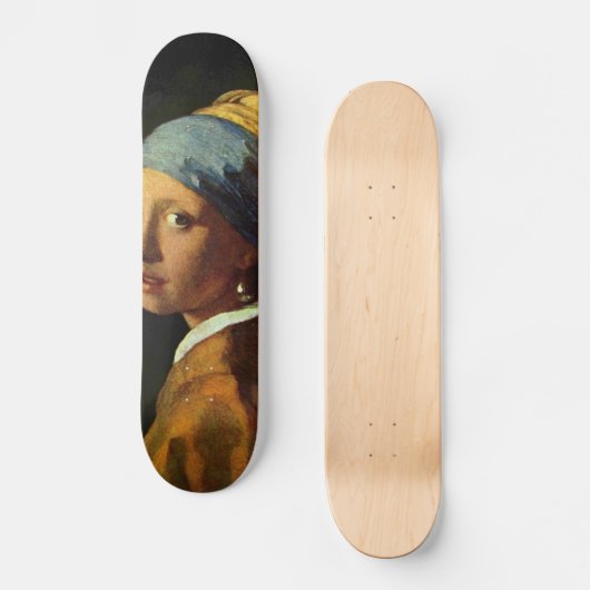 Meisje met de Parelaarde Persoonlijk Skateboard (Voorkant)