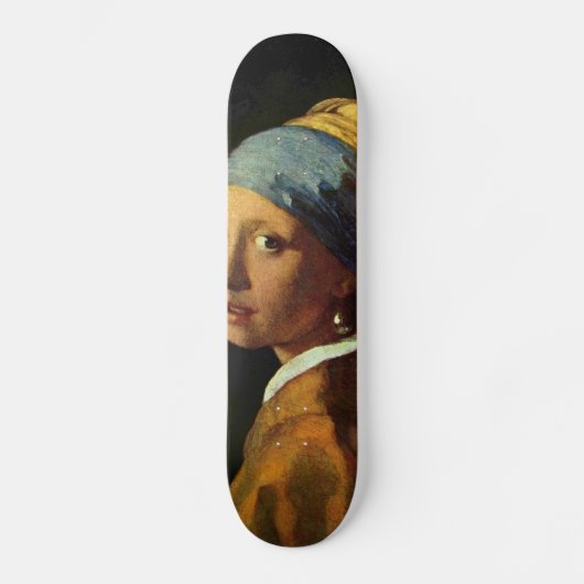 Meisje met de Parelaarde Persoonlijk Skateboard (Voorkant)