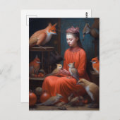 Meisje met de rare en maffe vogels briefkaart (Voorkant / Achterkant)