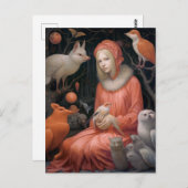 Meisje met de rare en maffe wilde dieren briefkaart (Voorkant / Achterkant)