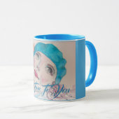 Meisje met de rode rozenBeret-Waterverf ben je tro Mok (Voorkant rechts)