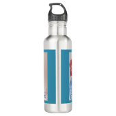 Meisje met de rode rozenBeret-Waterverf ben je tro Waterfles (Achterkant)