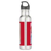 Meisje met de rode rozenBeret-Waterverf ben je tro Waterfles (Achterkant)