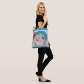 Meisje met de rode Waterverf Grocery Canvas tas (Op model)