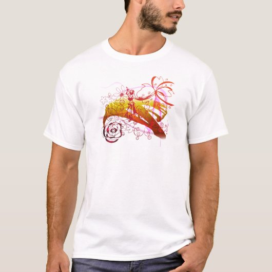 meisje met de romp - bloemen t-shirt (Voorkant)