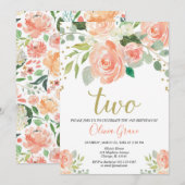 meisje met de tweede verjaardag van de peach - kor kaart (Voorkant / Achterkant)