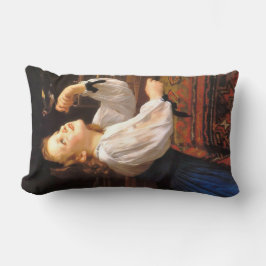 Meisje met de vogel (door William-Adolphe Bouguere Kussen