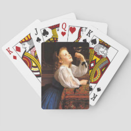 Meisje met de vogel (door William-Adolphe Bouguere Pokerkaarten