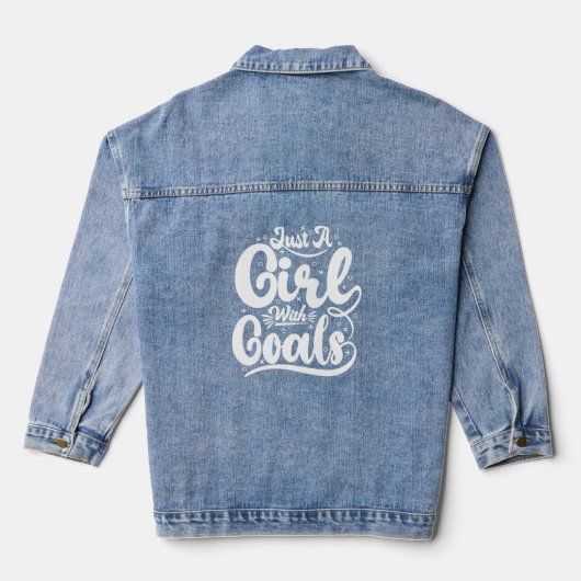 MEISJE MET DOELEN DENIM JAS JACKET (Achterkant)