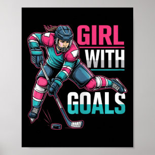 Meisje Met Doelen Hockey Vrouw Poster