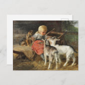 Meisje met Dog en Kinder Hermine Biedermann-Arendt Briefkaart (Voorkant / Achterkant)