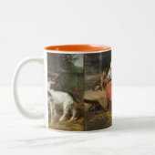 Meisje met Dog en Kinder Hermine Biedermann-Arendt Tweekleurige Koffiemok (Links)