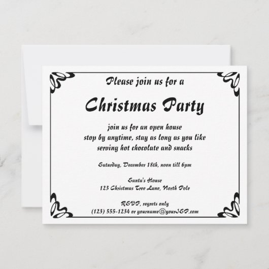  Meisje Met Doll Kerst Feest Uitnodiging (Achterkant)