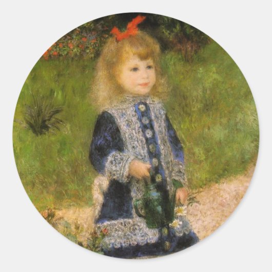 Meisje met drinkwater ronde sticker (Voorkant)