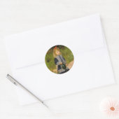 Meisje met drinkwater ronde sticker (Envelop)