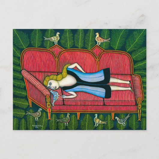 Meisje met duiven | Morris Hirshfield | Briefkaart (Voorkant)