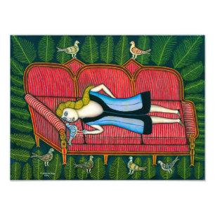 Meisje met duiven   Morris Hirshfield   Foto Afdruk