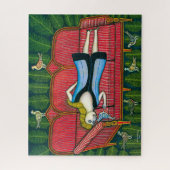 Meisje met duiven | Morris Hirshfield | Legpuzzel (Verticaal)