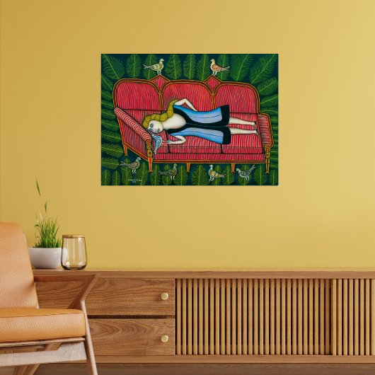 Meisje met duiven | Morris Hirshfield | Poster (Woonkamer 2)