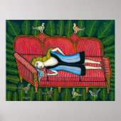 Meisje met duiven | Morris Hirshfield | Poster (Voorkant)