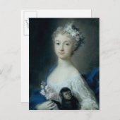 Meisje met een aap briefkaart (Voorkant / Achterkant)