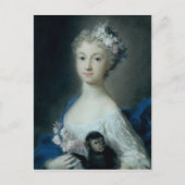 Meisje met een aap briefkaart (Voorkant)