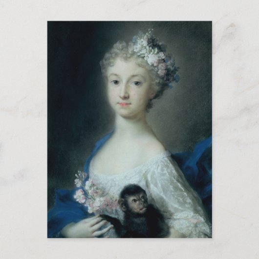 Meisje met een aap briefkaart (Voorkant)