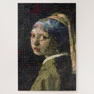 Meisje met een aardbei die een fijne kunstspuit ve legpuzzel