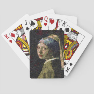 Meisje met een aardbei die een fijne kunstspuit ve pokerkaarten