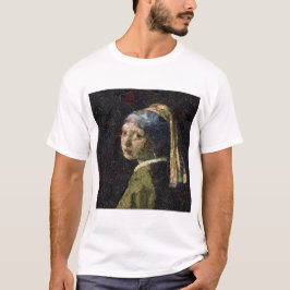 Meisje met een aardbei die een fijne kunstspuit ve t-shirt