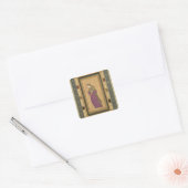 Meisje met een aigrette uit de Grote Clive Alb Vierkante Sticker (Envelop)