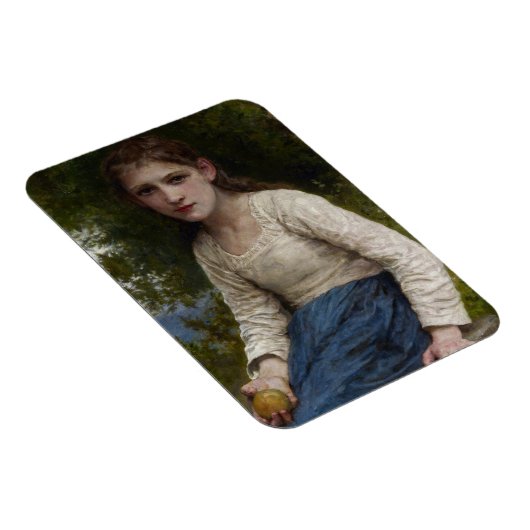 Meisje met een appel van William-Adolphe Bouguerea Magneet (Rechterzijde)