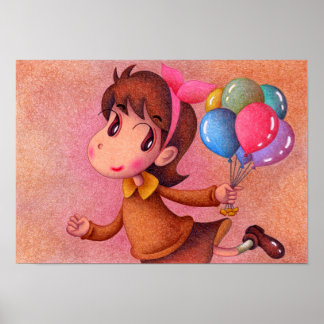 Meisje met een ballon. poster