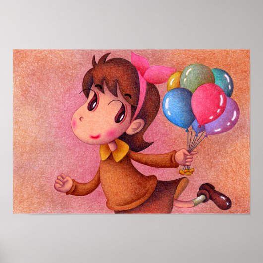 Meisje met een ballon. poster (Voorkant)