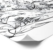 Meisje met een bezem in het winterbos poster (Hoek)