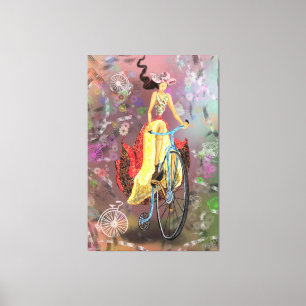 Meisje met een bijenkooi - kunstschilderen - mode canvas afdruk