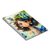 Meisje met een blauwe vlinder op haar hoofd notitieboek (Rechterzijde)