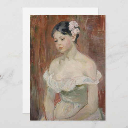 Meisje met een bloem in haar haar | Berthe Morisot (Voorkant / Achterkant)