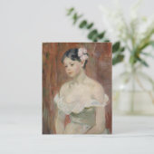 Meisje met een bloem in haar haar | Berthe Morisot Briefkaart (Staand voorkant)