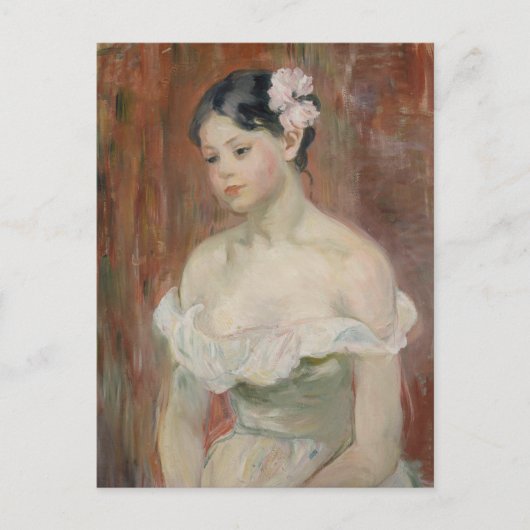 Meisje met een bloem in haar haar | Berthe Morisot Briefkaart (Voorkant)