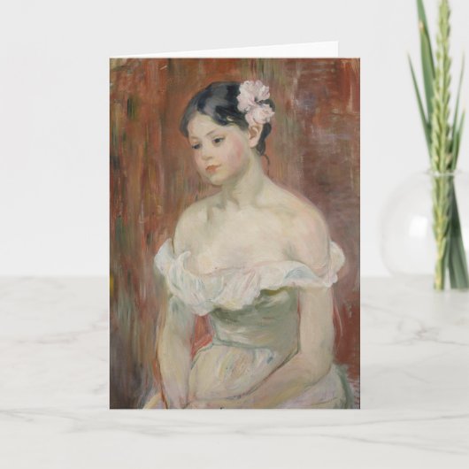 Meisje met een bloem in haar haar | Berthe Morisot Kaart (Voorkant)