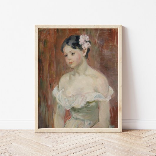 Meisje met een bloem in haar haar | Berthe Morisot Poster
