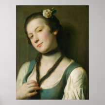 Meisje met een Bloem - Pietro Rotari Fijne Kunst P