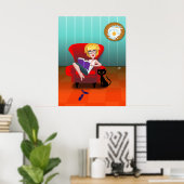 Meisje met een boek poster (Thuiskantoor)
