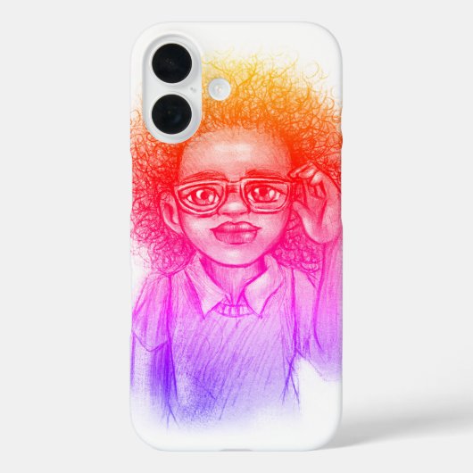 Meisje met een bril, iPhone case (Achterkant)