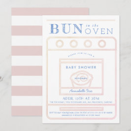 Meisje Met Een Broodje In De Oven Baby Shower Roze Kaart