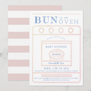 Meisje Met Een Broodje In De Oven Baby Shower Roze Kaart