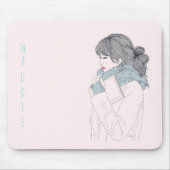 Meisje met een coole, sjieke afbeelding muismat (Voorkant)